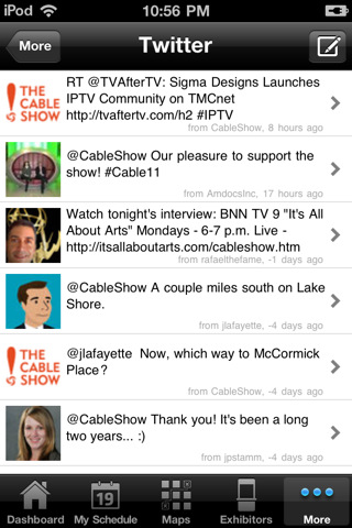 The Cable Show 2011 Mobile App In Action