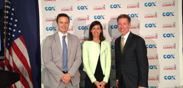 Cox President Pat Esser was joined by Zach Leverenz, CEO of EveryoneOn and FCC Commissioner Jessica Rosenworcel