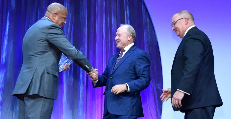 Comcast's Dave Watson accepts the 2018 Diversity Champion Award for Comcast NBCUniversal at the 36th Annual Walter Kaitz Foundation Fundraising Dinner.