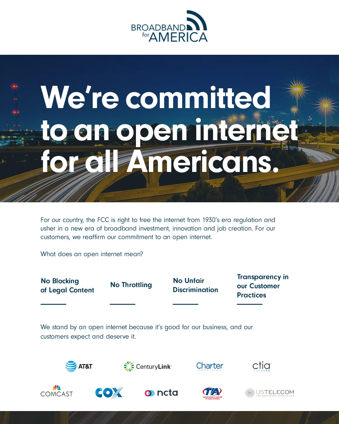 Commitment to Open Internet